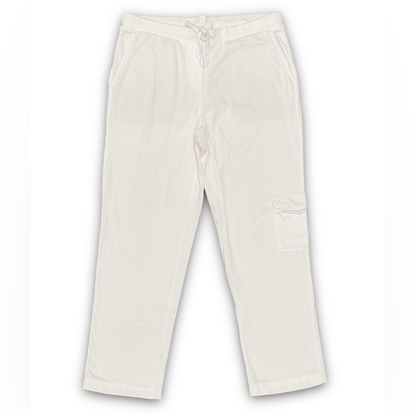 J.Jill Women’s Cropped Cargo Pants White Cotton Drawstring Pockets Size XSP - Picture 1 of 7